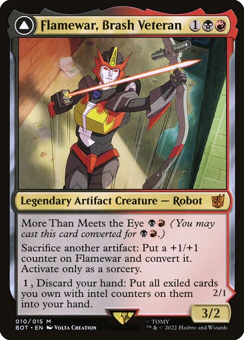 Flamewar, Brash Veteran // Flamewar, Streetwise Operative BOT-10 Mythic Excellent Englisch Foil