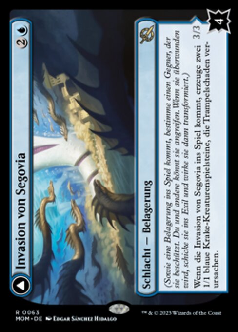 Invasion of Segovia // Caetus, Sea Tyrant of Segovia MOM-63 Rare Excellent Deutsch