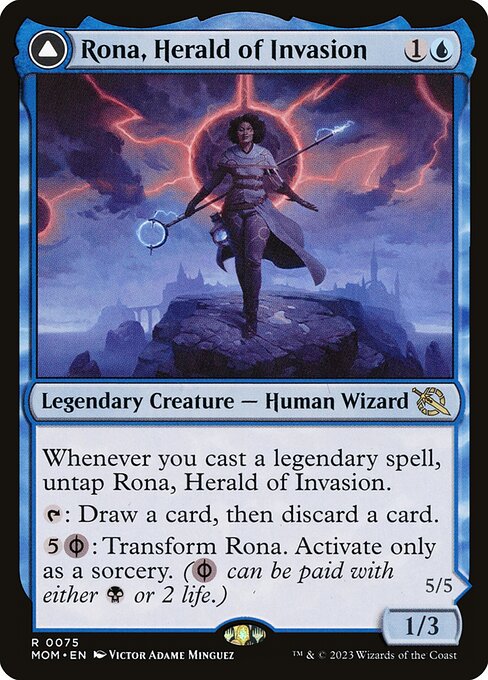 Rona, Herald of Invasion // Rona, Tolarian Obliterator MOM-75 Rare Near Mint Englisch Foil