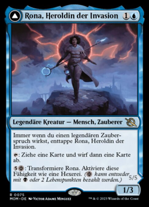 Rona, Herald of Invasion // Rona, Tolarian Obliterator MOM-75 Rare Excellent Deutsch