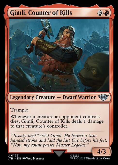 Gimli, Zähler der Toten LTR-129 Uncommon Excellent Englisch Foil