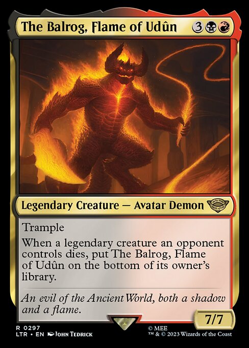 Der Balrog, Flamme von Udûn (V.1) XLTR-297 Rare Excellent Englisch