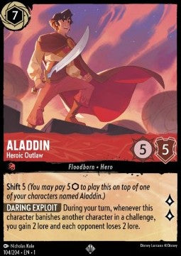 Aladdin - Heldenhafter Bandit (V.1) 1TFC-104 Super Rare Near Mint Englisch