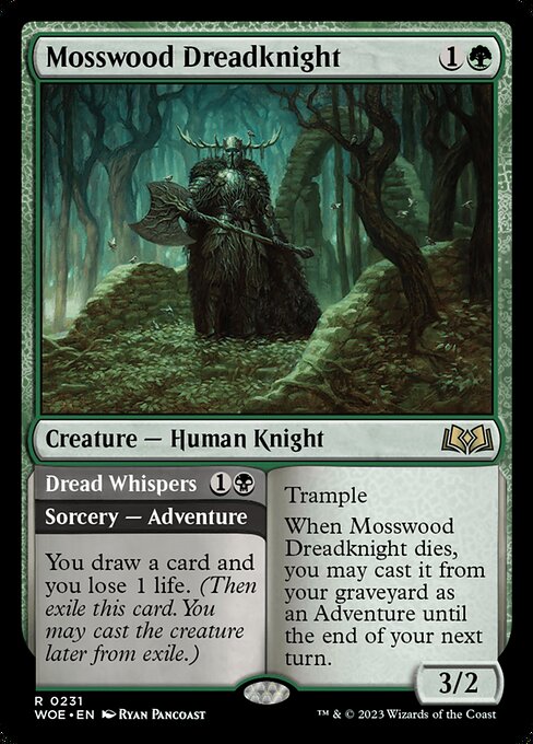 Mosswood Dreadknight // Dread Whispers WOE-231 Rare Near Mint Englisch