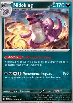Nidoking MEW-034 Rare Excellent Deutsch Reverse Holo