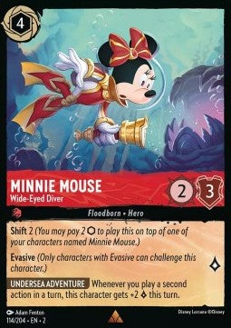 Minnie Maus - Staunende Taucherin 2ROF-114 Rare Boosterfrisch Englisch