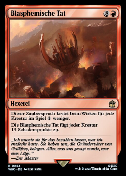 Blasphemische Tat WHO-224 Rare Near Mint Deutsch