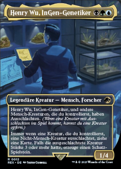 Henry Wu, InGen Geneticist (V.1) REX-12 Rare Excellent Deutsch