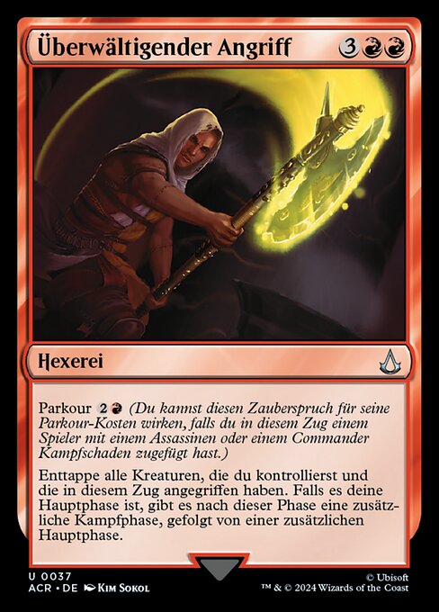 Overpowering Attack ACR-37 Uncommon Near Mint Deutsch Foil