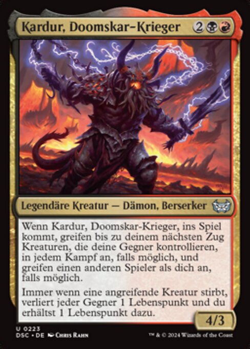 Kardur, Doomskar-Krieger DSC-223 Uncommon Near Mint Deutsch