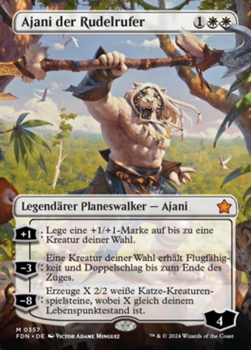 Ajani der Rudelrufer (V.1) XFDN-357 Mythic Near Mint Deutsch Foil