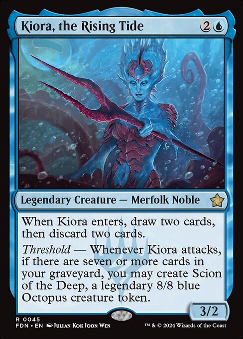 Kiora, the Rising Tide FDN-45 Rare Near Mint Englisch Foil