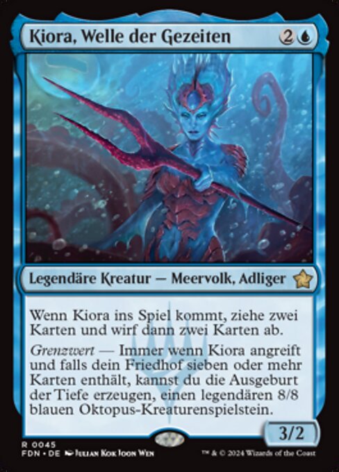 Kiora, Welle der Gezeiten FDN-45 Rare Excellent Deutsch Foil