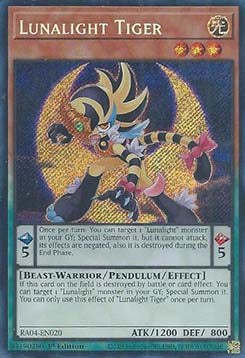 Lunalight Tiger RA04-020 Secret Rare Near Mint Englisch 1. Auflage