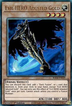 Evil HERO Adusted Gold RA04-029 Ultimate Rare Near Mint Englisch 1. Auflage