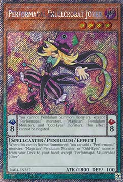 Performapal Skullcrobat Joker RA04-257 Platinum Secret Rare Near Mint Englisch 1. Auflage