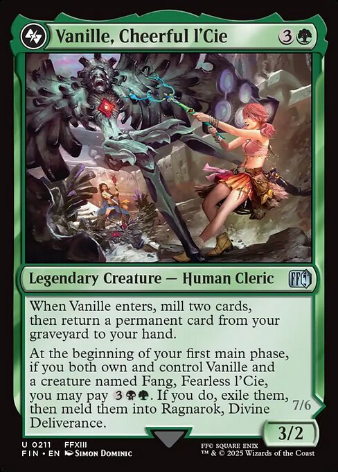 Vanille, Cheerful l'Cie // Ragnarok, Divine Deliverance FIN-211 Uncommon Near Mint Englisch Foil