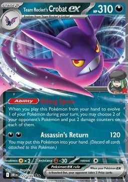 Team Rocket's Crobat ex DRI-122 Double Rare Near Mint Französisch