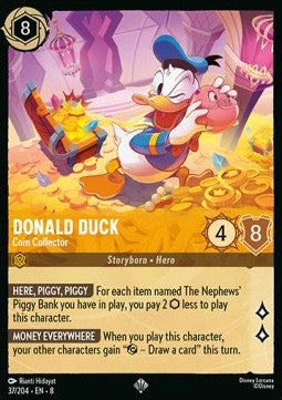 Donald Duck - Coin Collector 8JAF-37 Super Rare Near Mint Englisch