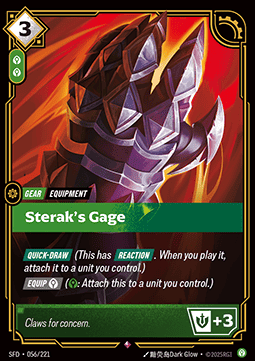 Sterak's Gage SFD-056 Rare Near Mint Englisch Foil