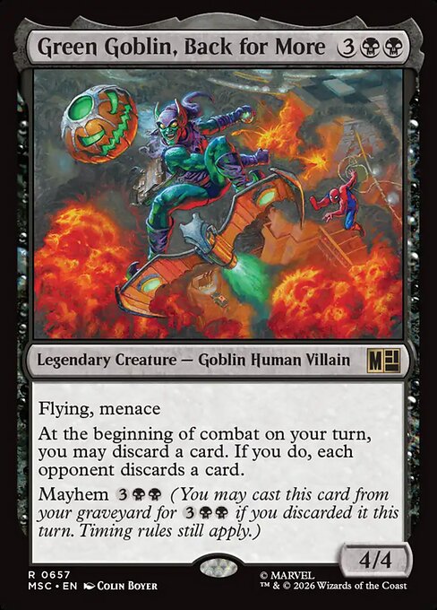 Green Goblin, Back for More XMSC-657 Rare Near Mint Englisch Foil