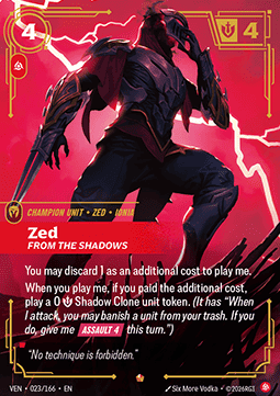 Zed, From the Shadows (V.1) VEN-023 Epic Near Mint Englisch Foil