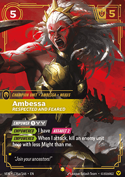 Ambessa, Respected and Feared (V.2) VEN-136a Showcase Near Mint Englisch Foil