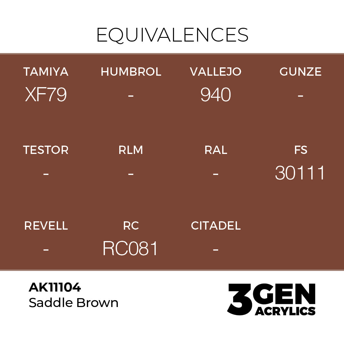 AK Interactive 3GEN Saddle Brown 17ml