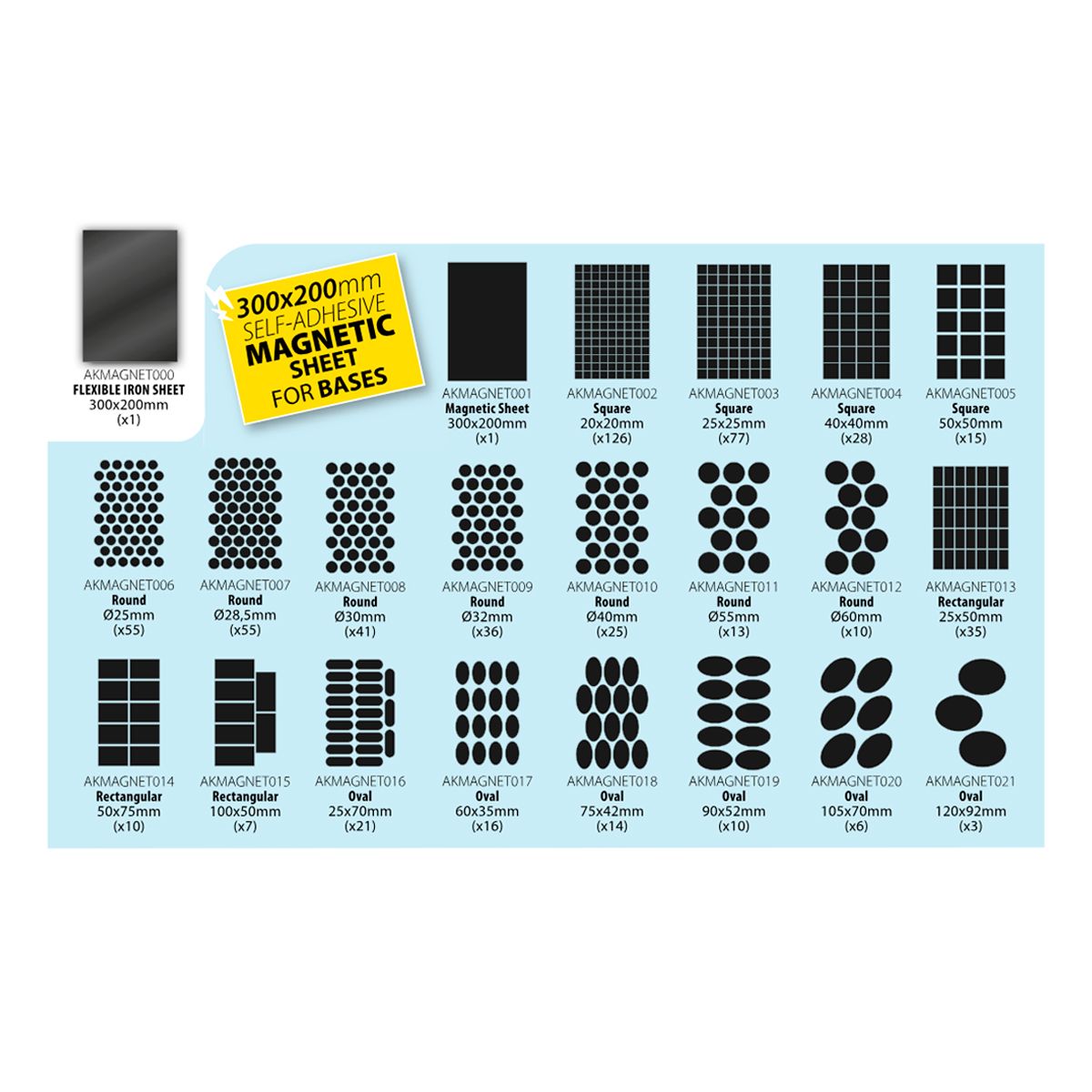 AK Interactive Magnets for Bases RECTANGULAR 100 X 50 - 7 unid