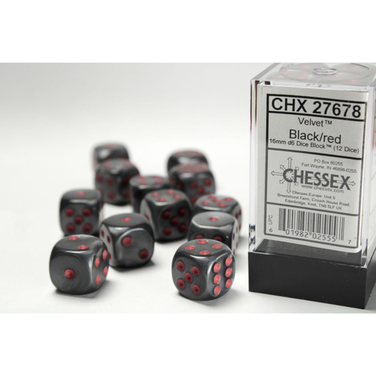 Chessex W6x12 Würfelset Marble Ivory/Black