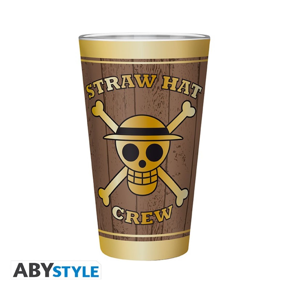 One Piece Large Glass 400ml Skulls Matte
