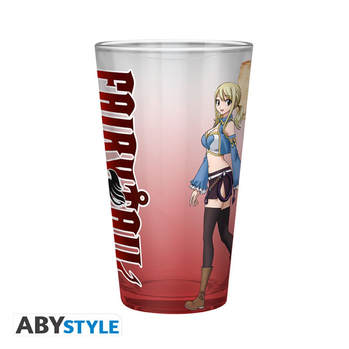 Fairy Tail Large Glass 400ml Natsu, Lucy, Happy & Plue