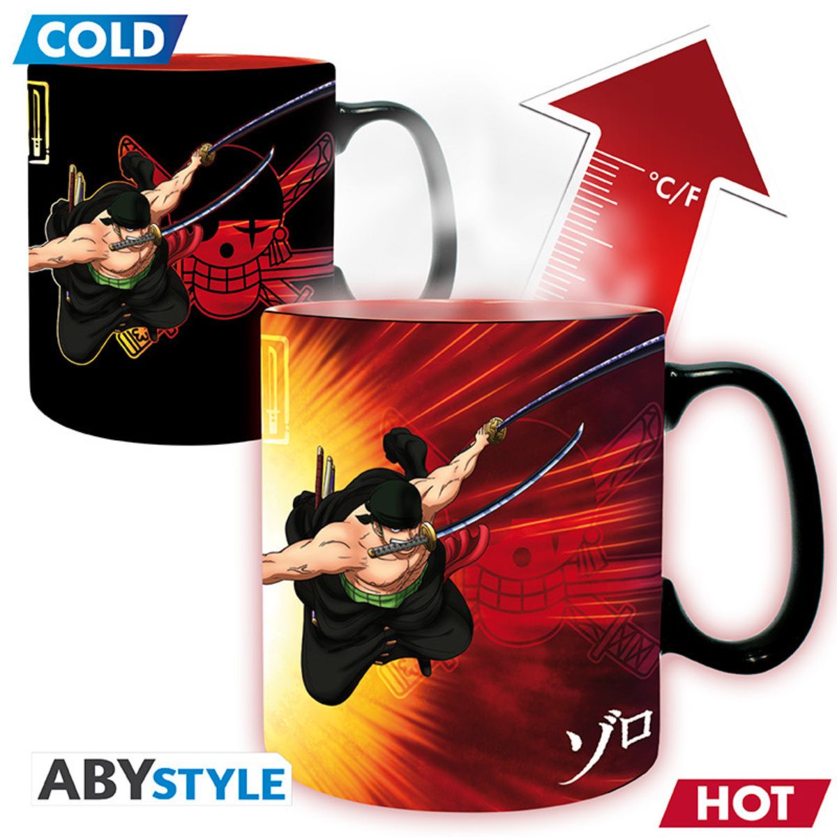 One Piece Mug Heat Change 460ml Zoro & Sanji Cardboard