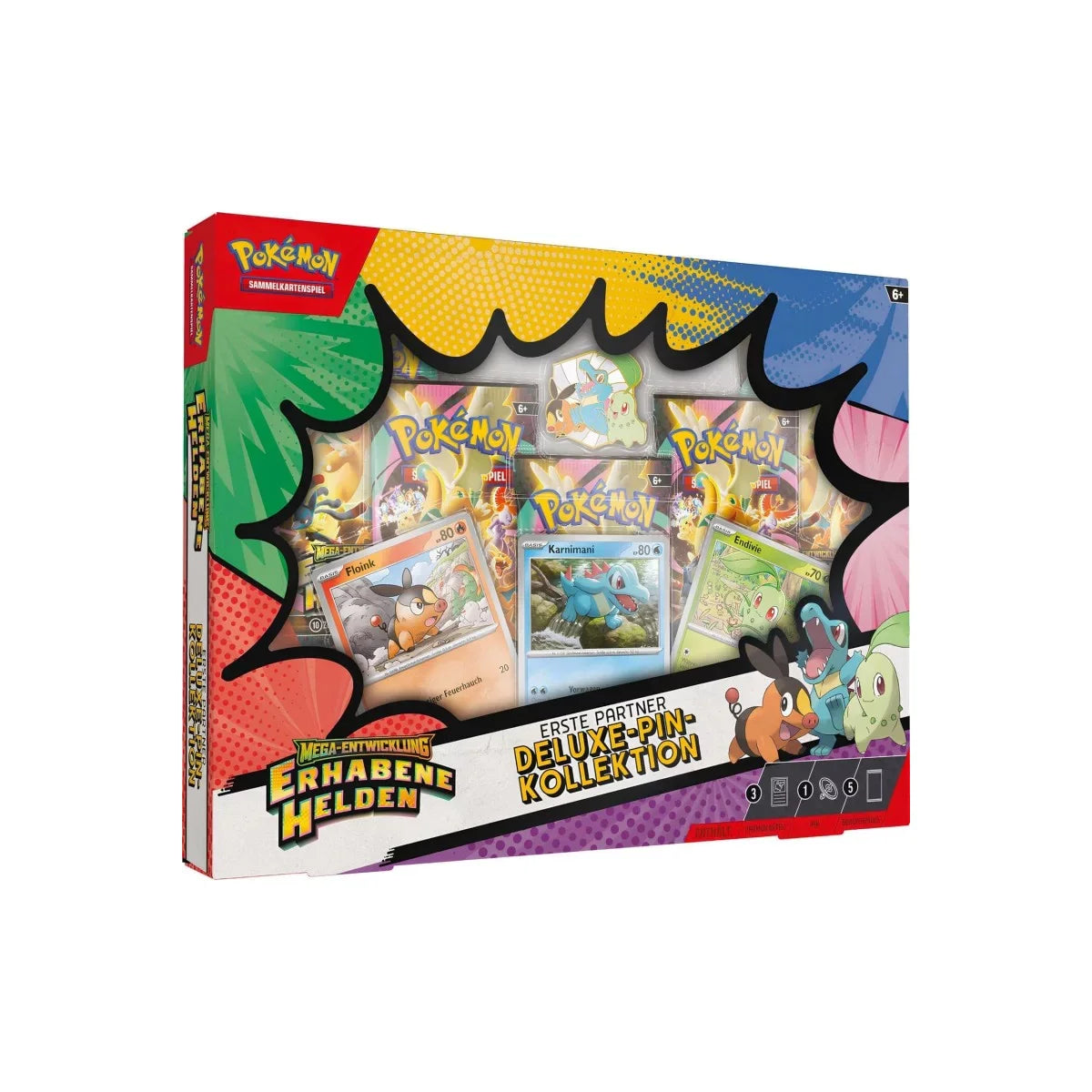 Pokémon Erhabene Helden Deluxe-Pin-Kollektion Erste Partner Deutsch