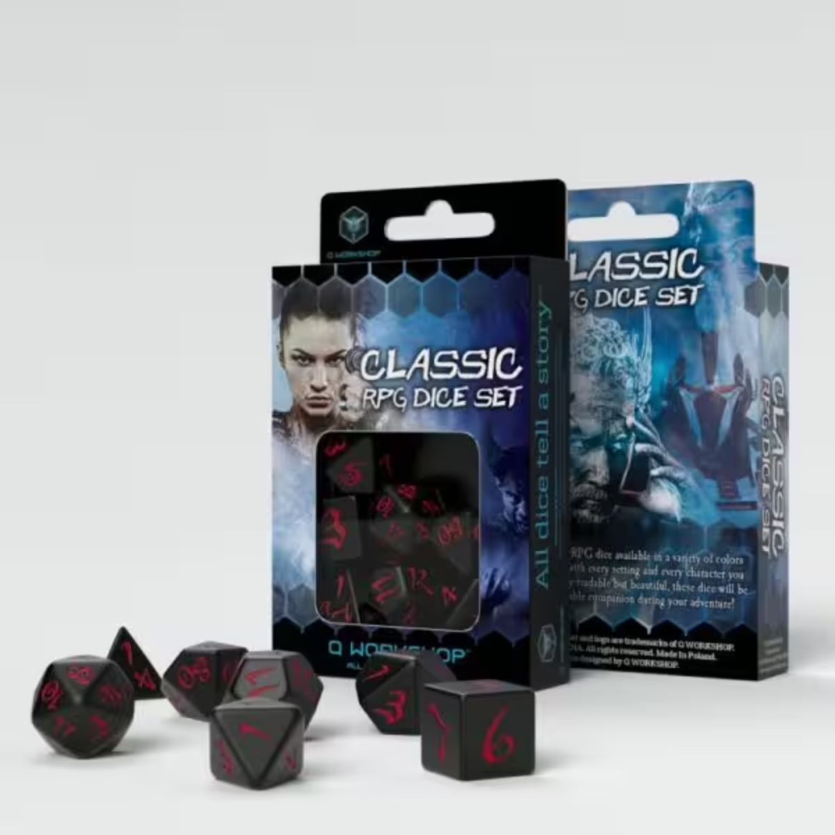 Q-Workshop Black & Red Classic RPG Dice Set