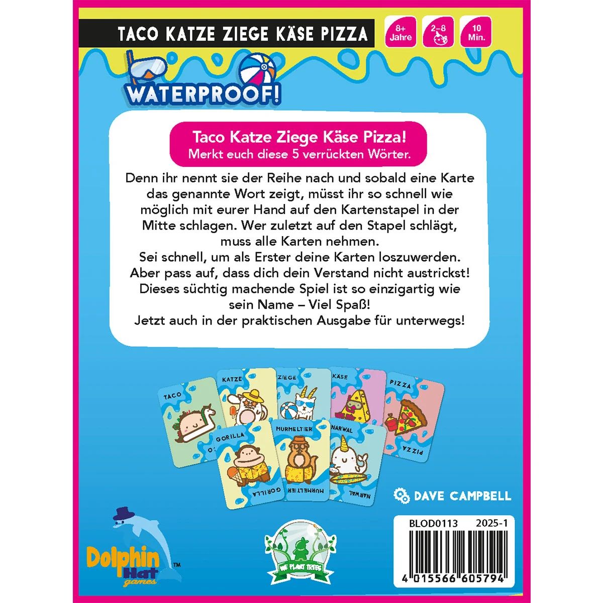 Taco Katze Ziege Käse Pizza Waterproof