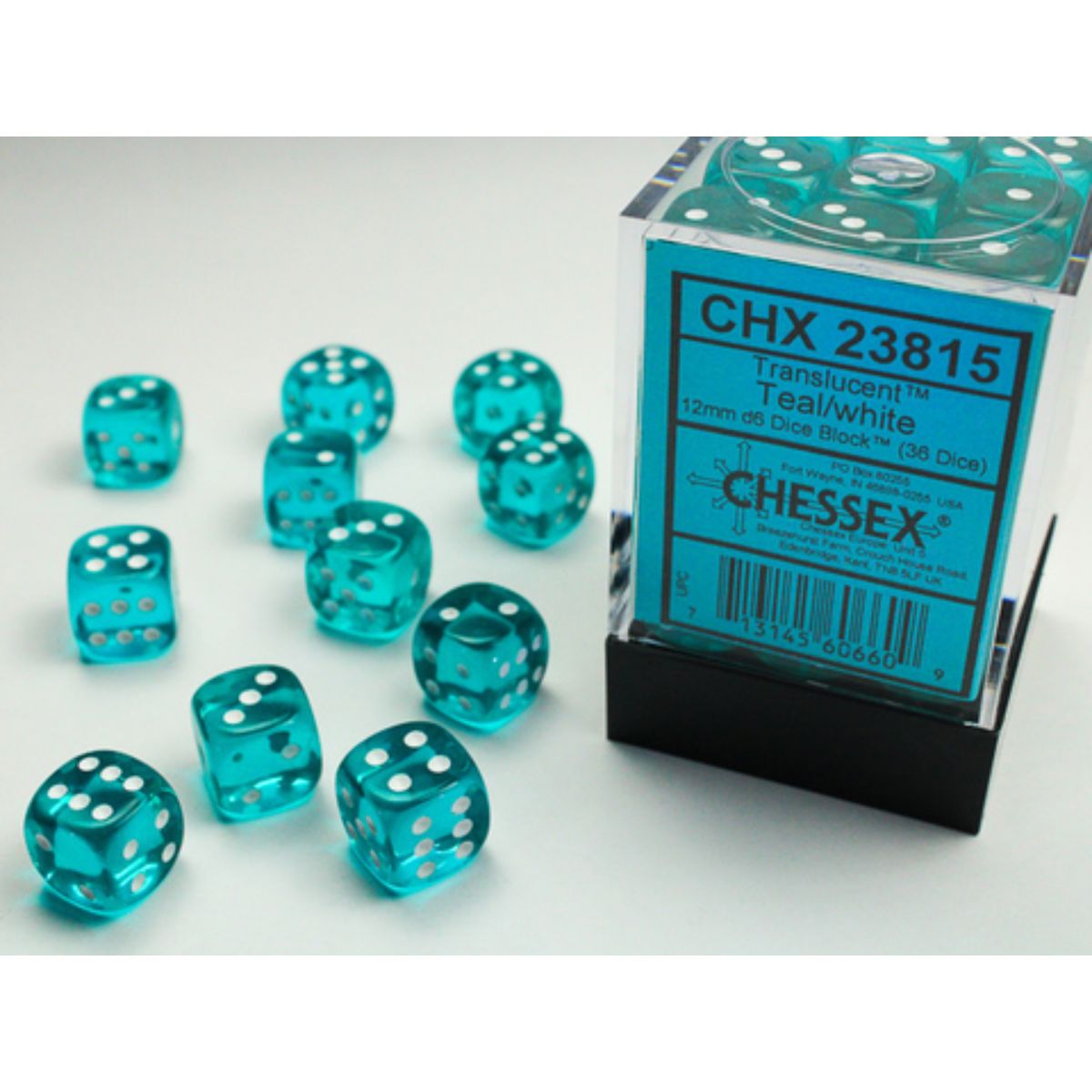 Chessex Translucent W6x36 Teal/White