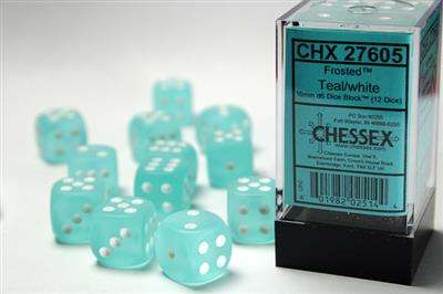 Chessex W6x12 Würfelset Marble Ivory/Black