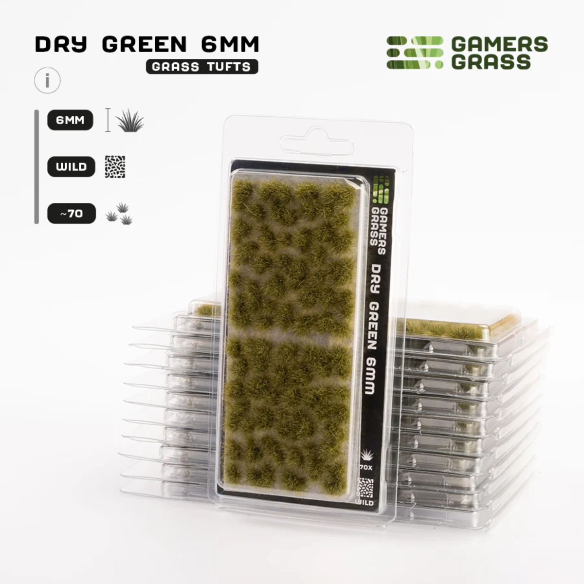 Gamers Grass Dense Green 6mm Tufts Wild