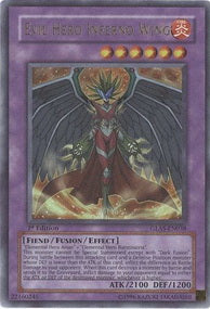 Böser HELD Inferno Wing (V.1) GLAS-038 Ultra Rare Good Deutsch 1. Auflage