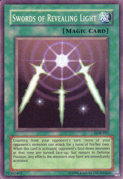 Swords of Revealing Light LOB-101 Super Rare Poor Englisch