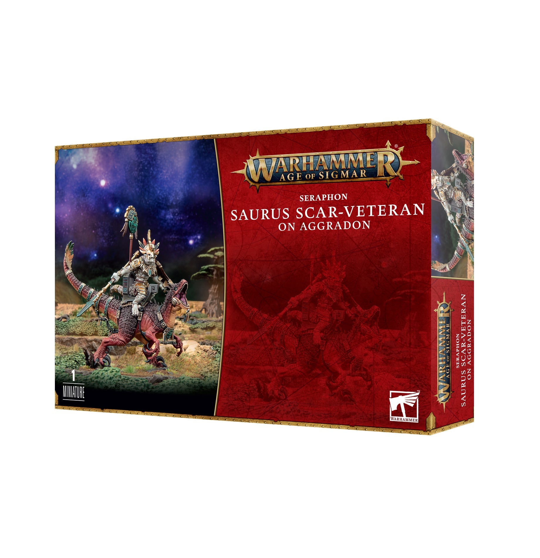 Warhammer Age of Sigmar Seraphon Saurus Scar-Veteran on Aggradon