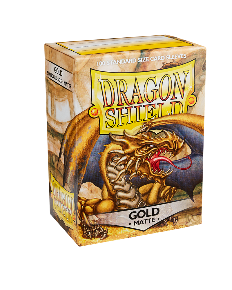 Dragon Shield Standard Size Matte Sleeves - Gold (100 Sleeves)