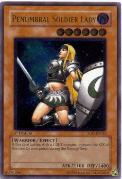 Halbschatten-Kriegerlady SOD-DE033 Ultimate Rare Light Played Deutsch 1. Auflage
