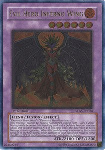 Böser HELD Inferno Wing (V.2) GLAS-038 Ultimate Rare Light Played Deutsch 1. Auflage