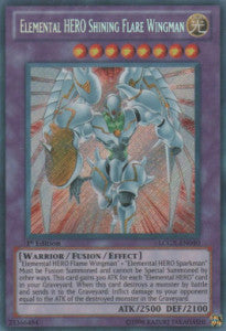 Elementar-HELD Glänzender Flügelmann LCGX-050 Secret Rare Excellent Deutsch