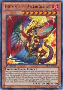 Feuerkönig Hochavatar Garunix SDOK-001 Ultra Rare Good Deutsch 1. Auflage