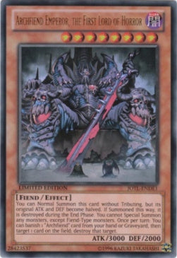 Archfiend Emperor, the First Lord of Horror JOTL-DE1 Ultra Rare Light Played Englisch