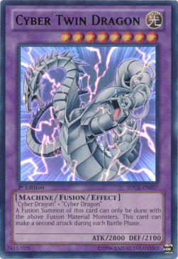 Cyber Zwillings-Drache SDCR-037 Ultra Rare Light Played Deutsch 1. Auflage