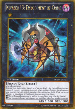 Nummer 13: Verkörperung des Verbrechens PGLD-023 Gold Secret Rare Near Mint Deutsch